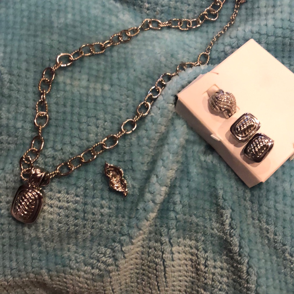 Necklace Ring Earrings Pin Set